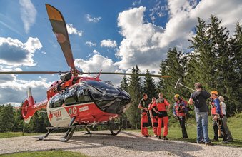 Foto von einem ARA Rettungshubschrauber