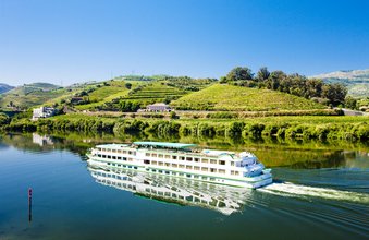 cruise ship at Peso da Regua, Douro Valley, Portugal