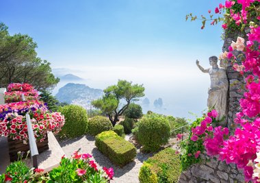 View from mount Solaro of Capri island at summer day, Italy