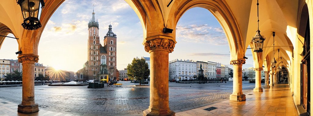 Krakow at sunrise, Poland.