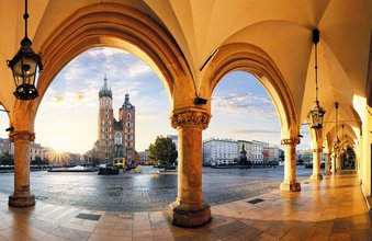 Krakow at sunrise, Poland.